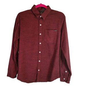 Volcom Mens Curwin Long Sleeve Shirt - Red (Size S)